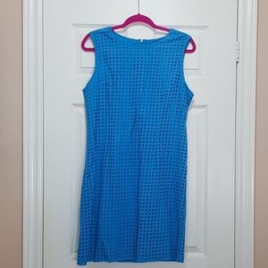 Alfred Sung Blue Shift Eyelet Dress